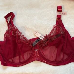Victoria's Secret Red Lace Balconette Bra
